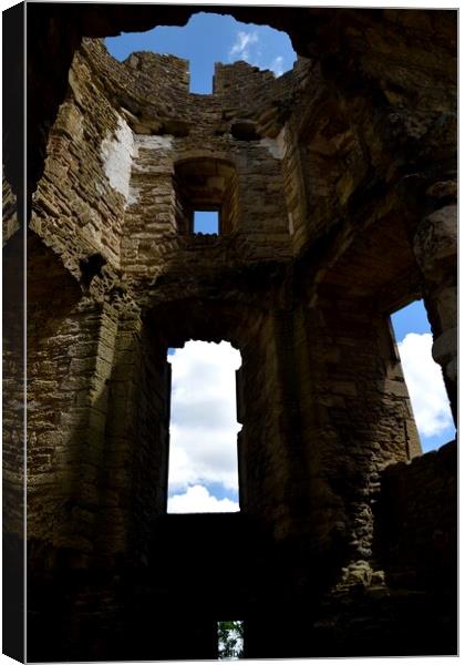 The remains of a tower at Farleigh Hungerford Cast Canvas Print by Peter Wiseman