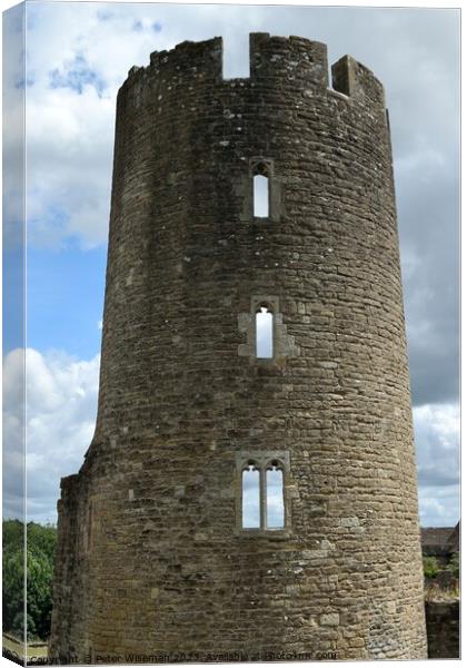 The Lady Tower at Farleigh Hungerford Castle Canvas Print by Peter Wiseman