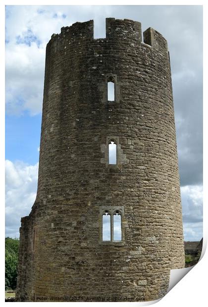 The Lady Tower at Farleigh Hungerford Castle Print by Peter Wiseman
