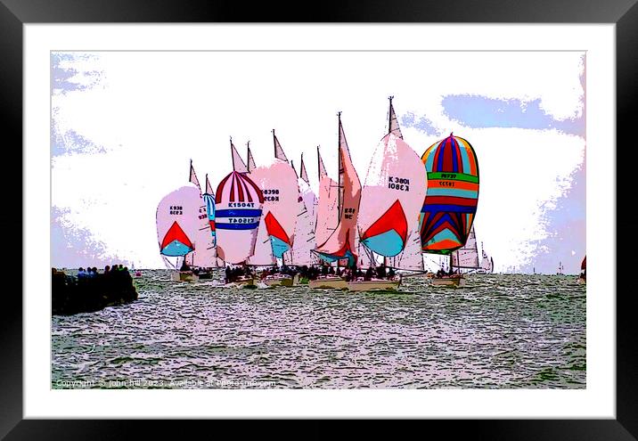 Vibrant Regatta: Cowes Yacht Race Framed Mounted Print by john hill
