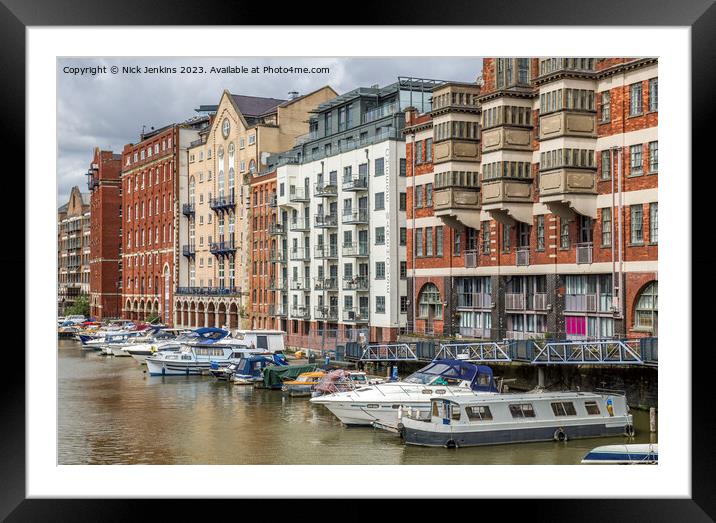 Accommodation Buildings and Canalway System Bristol  Framed Mounted Print by Nick Jenkins