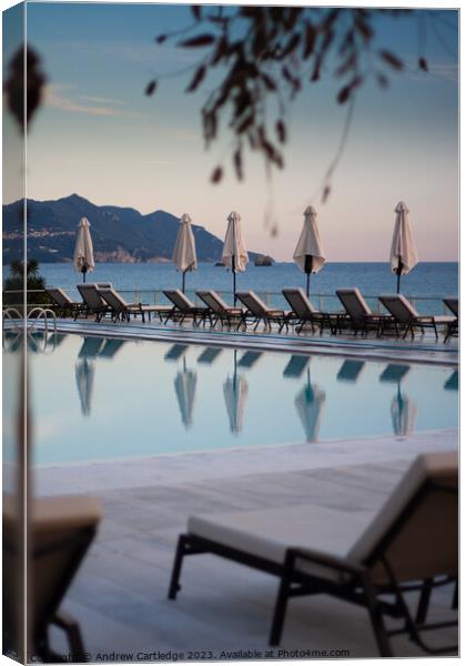 Corfu hotel perfection Canvas Print by Andrew Cartledge