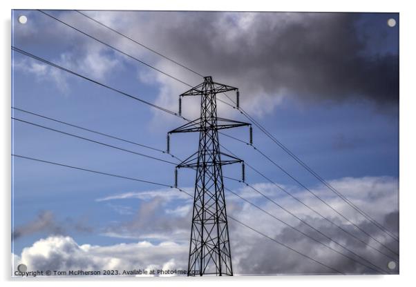 Power Lines: Cloudy Sky Symphony Acrylic by Tom McPherson