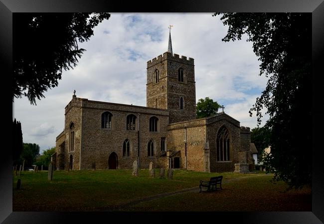 St. Mary's church in Fowlmere, Cambridgeshire Framed Print by Peter Wiseman