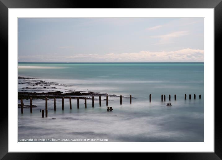 Seaford Sea Groynes Framed Mounted Print by Philip Thulbourn