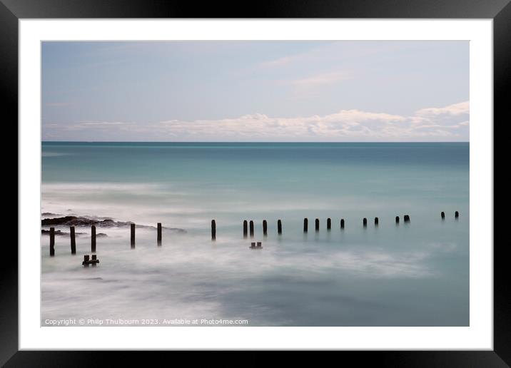 Sea Groynes  Framed Mounted Print by Philip Thulbourn
