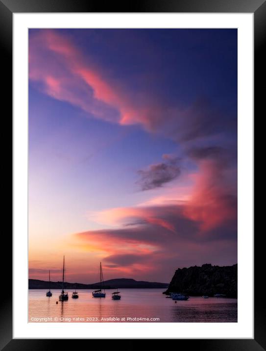 Menorca Sunset Sky Framed Mounted Print by Craig Yates