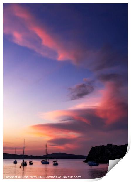 Menorca Sunset Sky Print by Craig Yates
