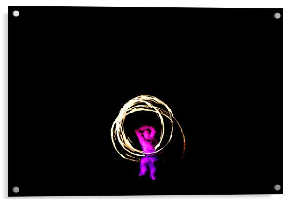 Purple Man of Fire Acrylic by Rachael Hood