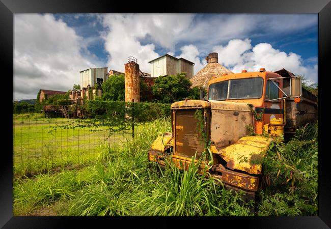 Abandoned truck by old sugar mill at Koloa Kauai Framed Print by Steve Heap