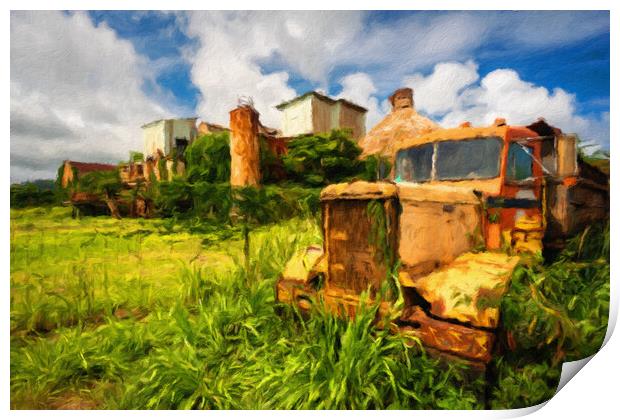 Abandoned truck by old sugar mill at Koloa Kauai Print by Steve Heap