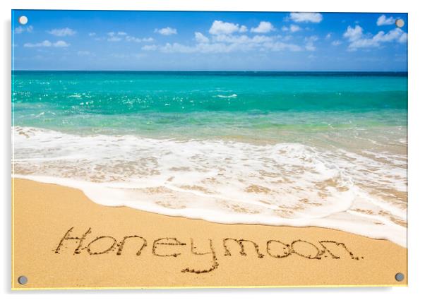Romantic memory of honeymoon on tropical island Acrylic by Steve Heap
