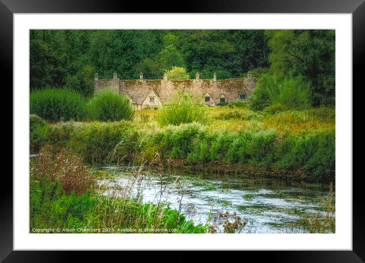 Arlington Row In The Cotswolds  Framed Mounted Print by Alison Chambers