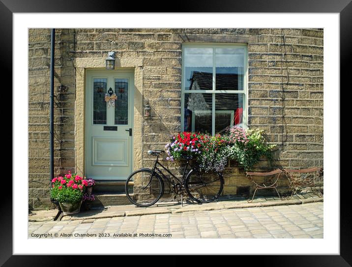 A Pretty Yorkshire Cottage of Haworth  Framed Mounted Print by Alison Chambers