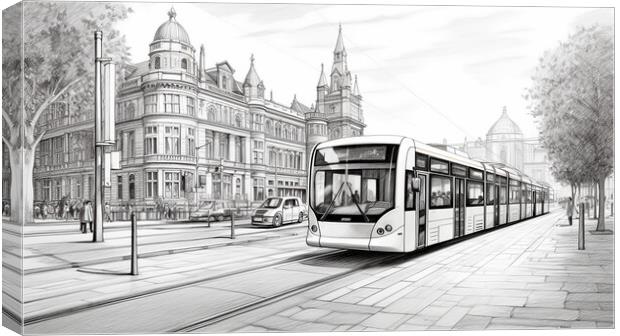 Sheffield City Centre Drawing Canvas Print by Steve Smith