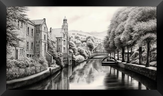 Hebden Bridge Drawing Framed Print by Steve Smith