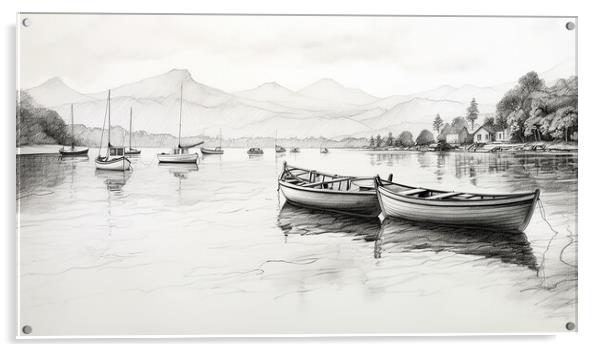 Bowness Drawing Acrylic by Steve Smith