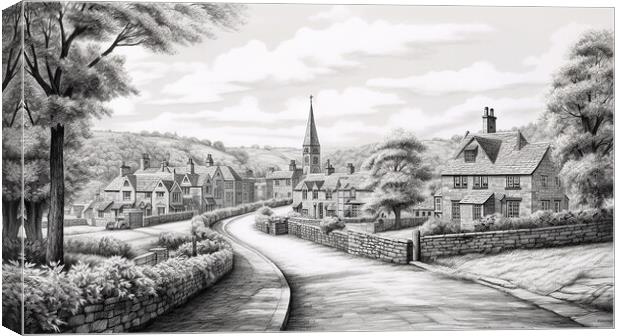 Bakewell Derbyshire Drawing Canvas Print by Steve Smith