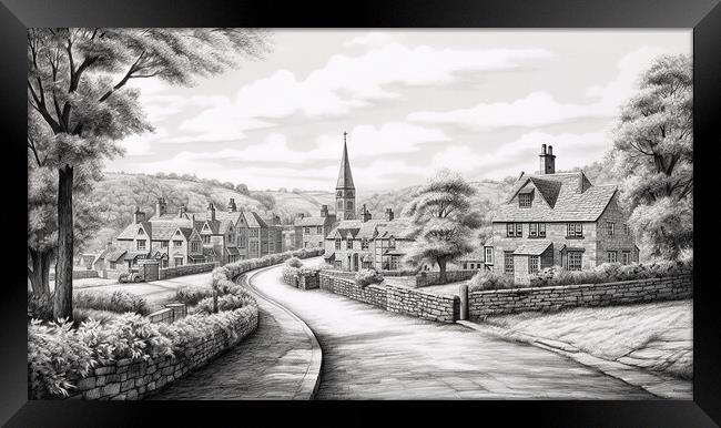 Bakewell Derbyshire Drawing Framed Print by Steve Smith
