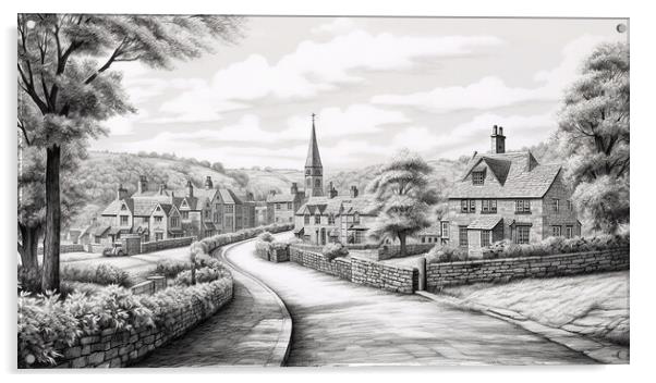 Bakewell Derbyshire Drawing Acrylic by Steve Smith