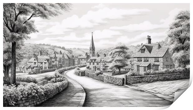 Bakewell Derbyshire Drawing Print by Steve Smith