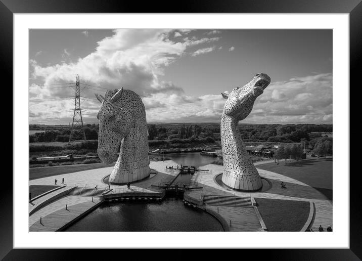 The Kelpies Framed Mounted Print by Apollo Aerial Photography
