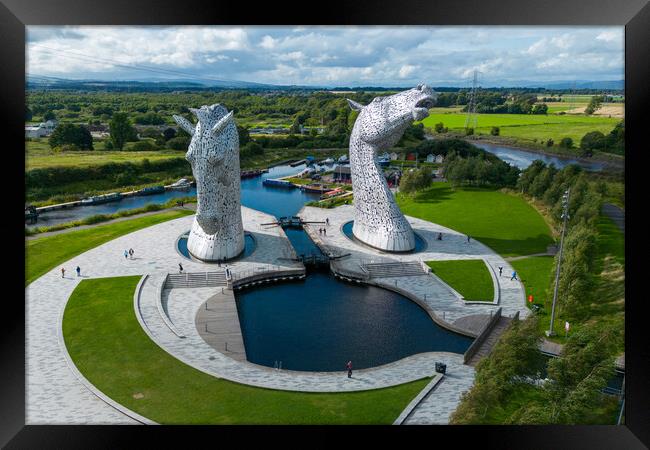 The Kelpies Framed Print by Apollo Aerial Photography