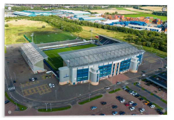 Falkirk Football Club Acrylic by Apollo Aerial Photography