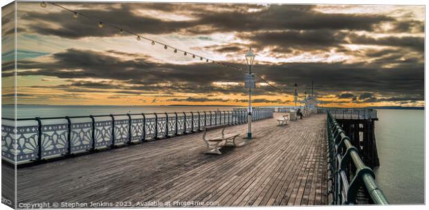 Penarth pier sunrise Canvas Print by Stephen Jenkins