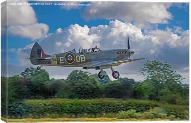  Spitfire Taking Off Canvas Print by Paul Mitchell