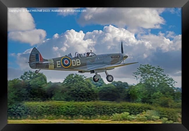  Spitfire Taking Off Framed Print by Paul Mitchell