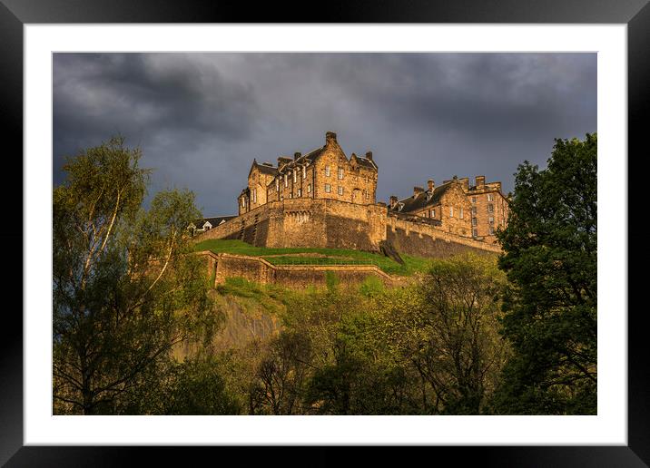 Sunset At Edinburgh Castle In Scotland Framed Mounted Print by Artur Bogacki