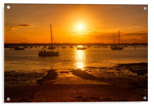 Bawdsey Quay Suffolk Sunset 2 Acrylic by Helkoryo Photography