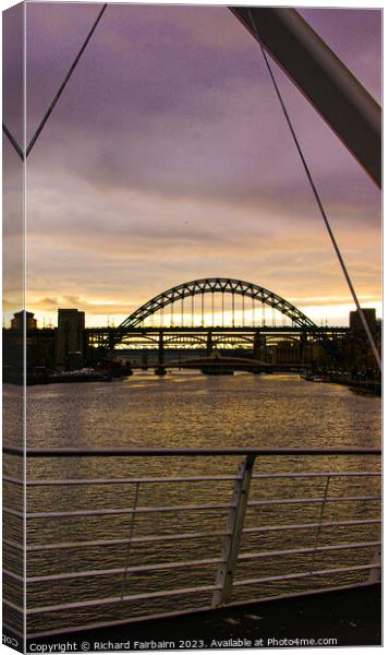 Newcastle Bridges Canvas Print by Richard Fairbairn
