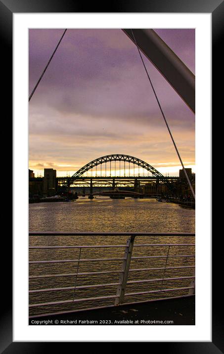 Newcastle Bridges Framed Mounted Print by Richard Fairbairn