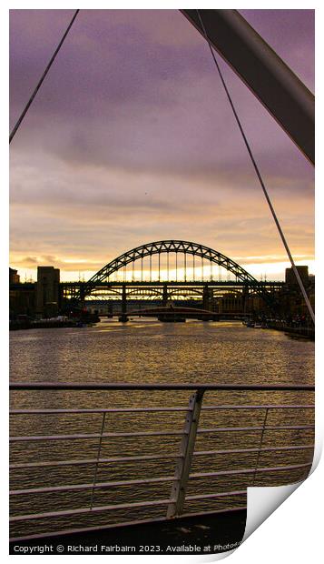 Newcastle Bridges Print by Richard Fairbairn