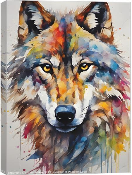 Mesmerising American Grey Wolf Art Canvas Print by Darren Wilkes