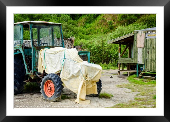 Covered Tractor Framed Mounted Print by Darrell Evans