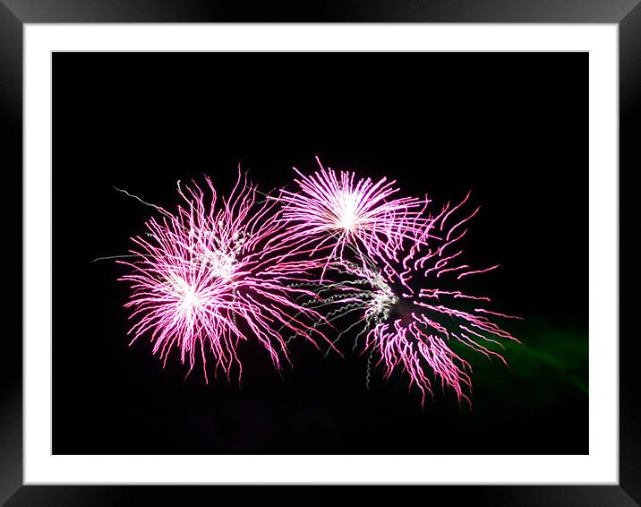 Pink Firework Framed Mounted Print by Rachael Hood
