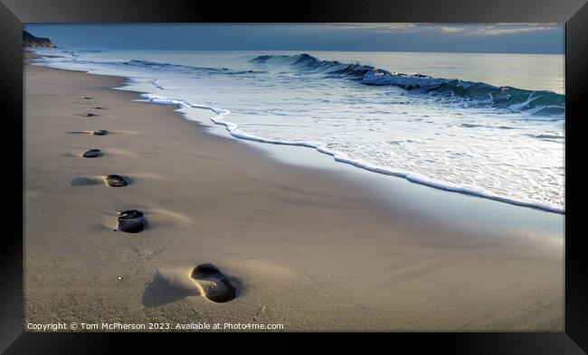 Footprints in the Sand Framed Print by Tom McPherson