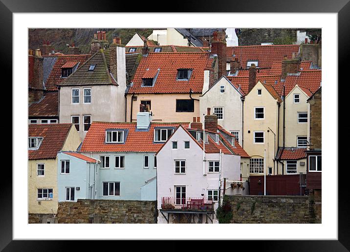 Whitby Old Town Framed Mounted Print by David Pringle