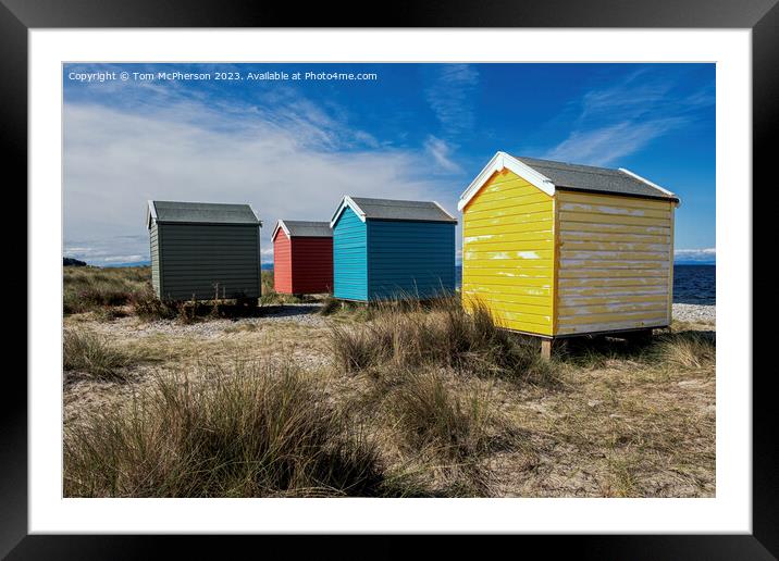 Findhorn Beach Huts Framed Mounted Print by Tom McPherson