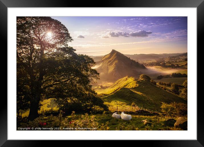 Chrome Hill at Dawn Framed Mounted Print by philip kennedy