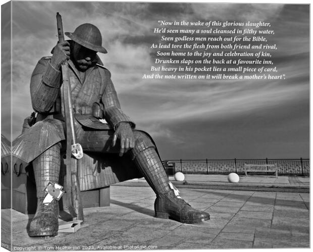 'Tommy's Silent Vigil: A Seaham Tribute' Canvas Print by Tom McPherson