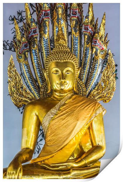 Golden Buddha Sala Karn Parien Wat Pho Bangkok Thailand Print by William Perry