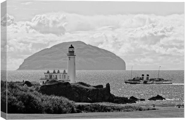PS Waverley passing Turnberry lighthouse, Ayrshire Canvas Print by Allan Durward Photography