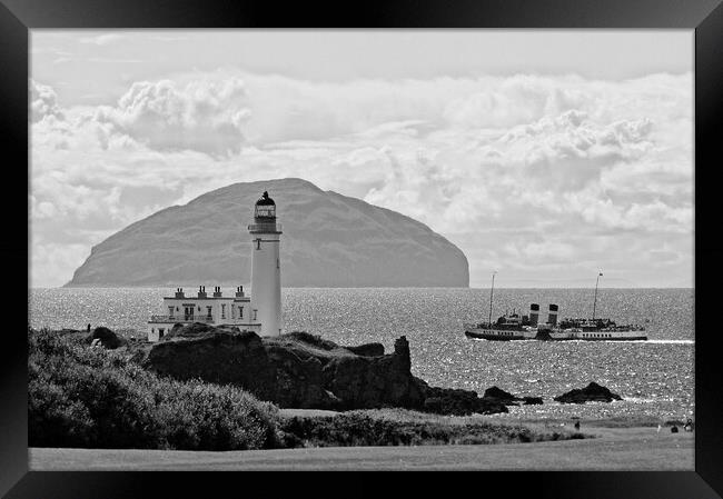 PS Waverley passing Turnberry lighthouse, Ayrshire Framed Print by Allan Durward Photography
