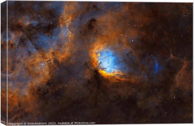 The Tulip nebula and the Cygnus X1 black hole Bow Shock Canvas Print by Emil Andronic