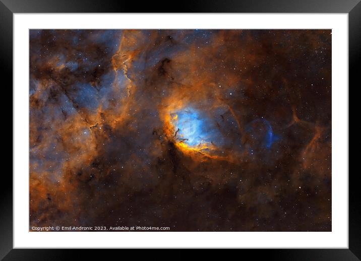 The Tulip nebula and the Cygnus X1 black hole Bow Shock Framed Mounted Print by Emil Andronic