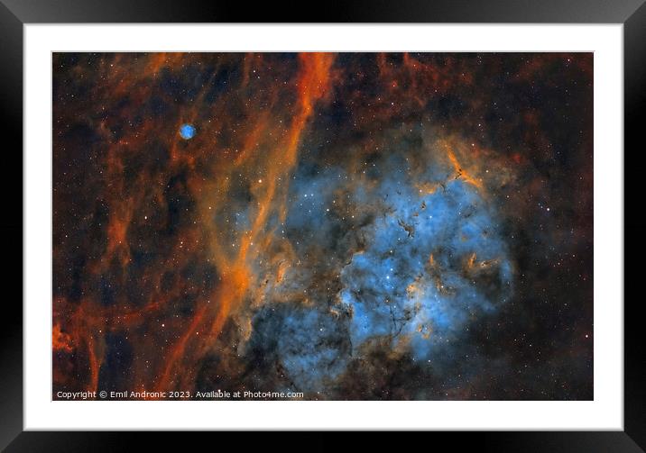 Swan Nebulosity Framed Mounted Print by Emil Andronic